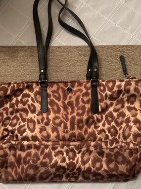 Kate Spade Nylon Leopard Print Tote Bag in Brown